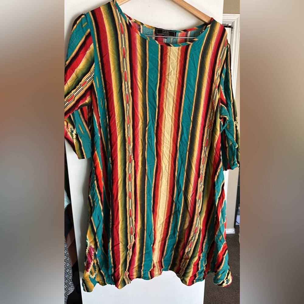 Large serape dress with pockets